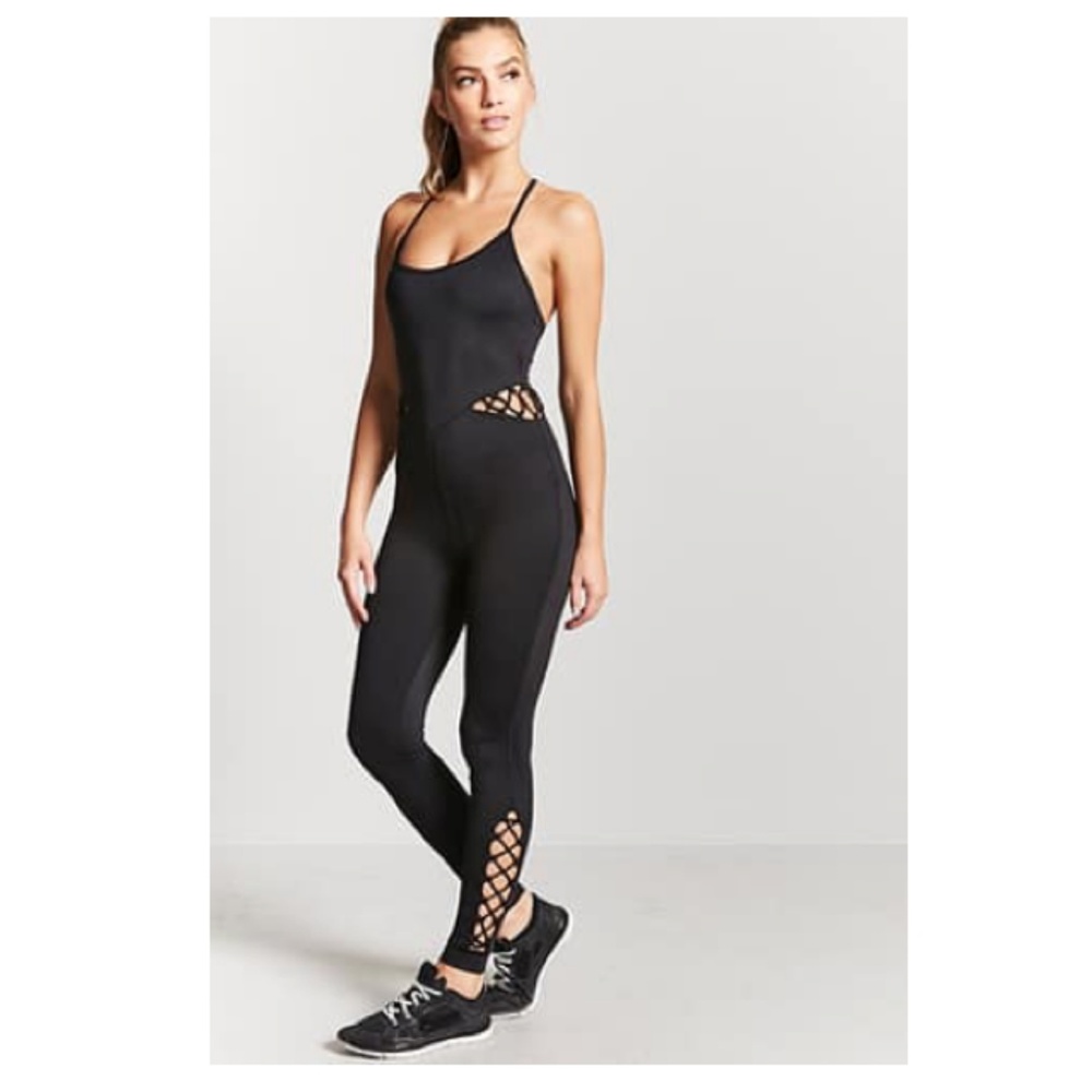 Forever 21 Active Caged-Trim Jumpsuit